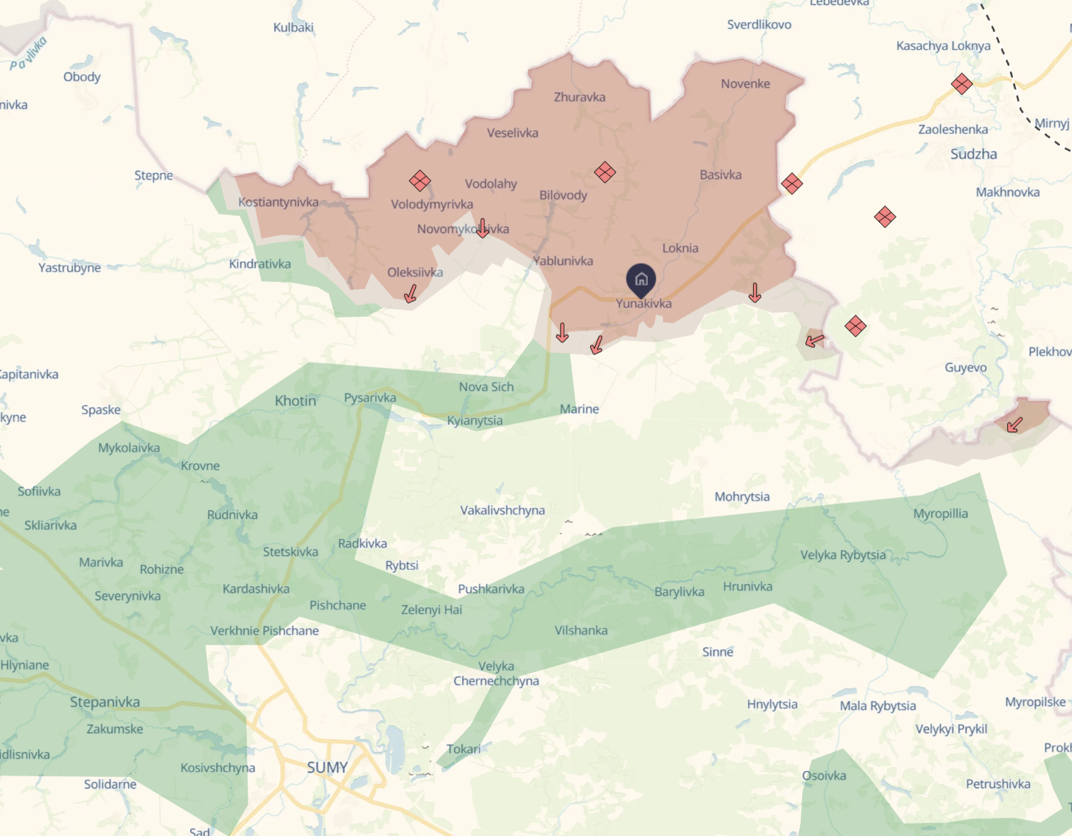 Ukraine holds positions near Yunakivka and Khotin as Russia fails to advance
